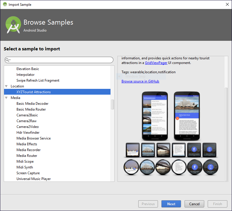 android studio sdk samples